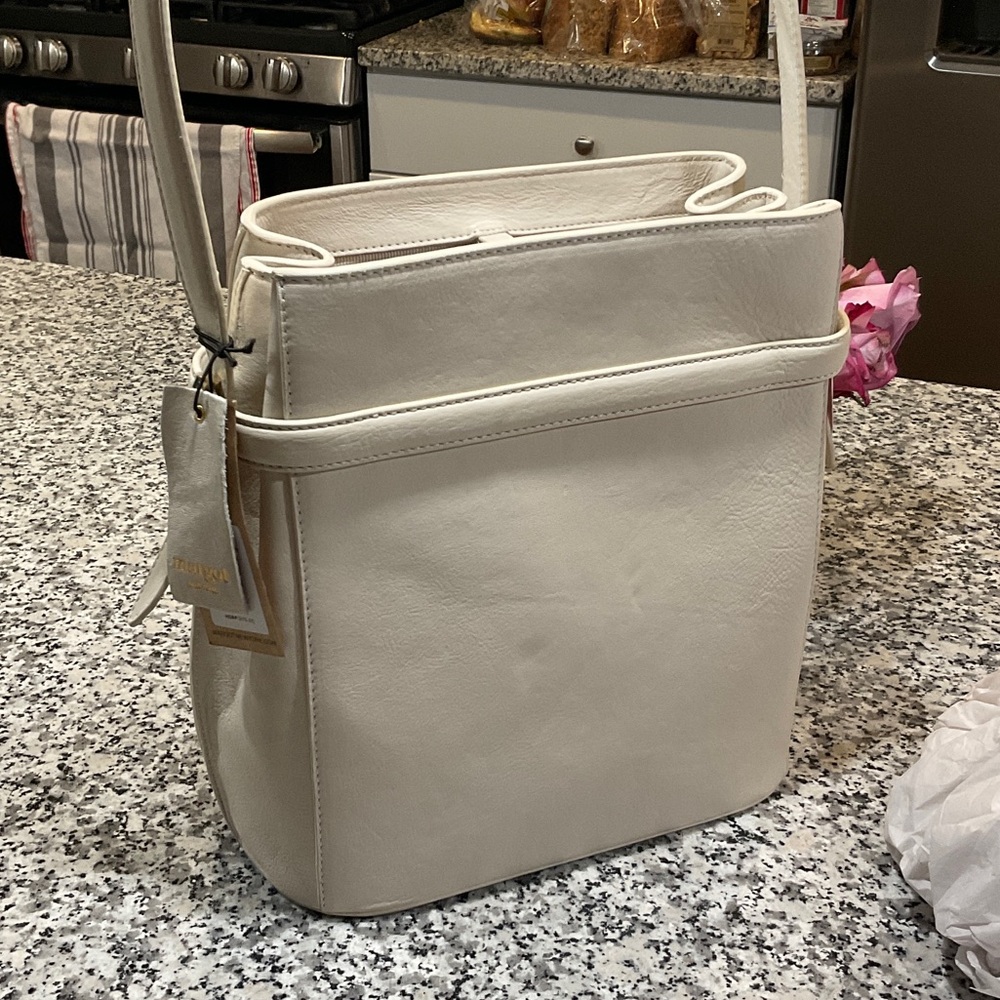 Margot New York - Elegant White Leather Shoulder Bag - Picture 7 of 9